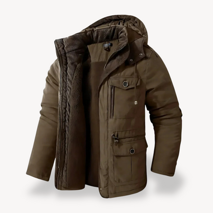 Elarova | Herren-Winterparka – Wasserdichte Jacke mit Pelzfutter