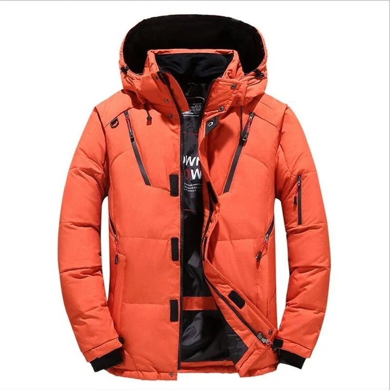 Elarova | Herren-Winterparka mit Kapuze - Warmer, winddichter Schneeparka für kalte Tage