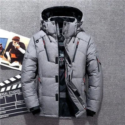Elarova | Herren-Winterparka mit Kapuze - Warmer, winddichter Schneeparka für kalte Tage