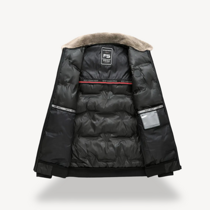Elarova | Herren-Winterparka mit Kunstpelzkapuze