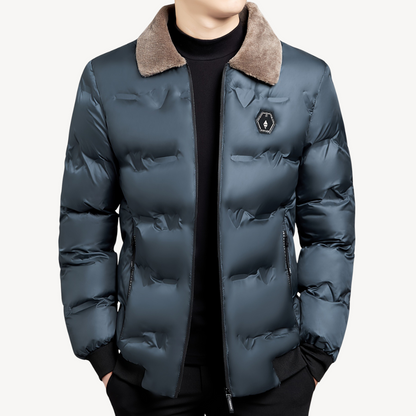 Elarova | Herren-Winterparka mit Kunstpelzkapuze