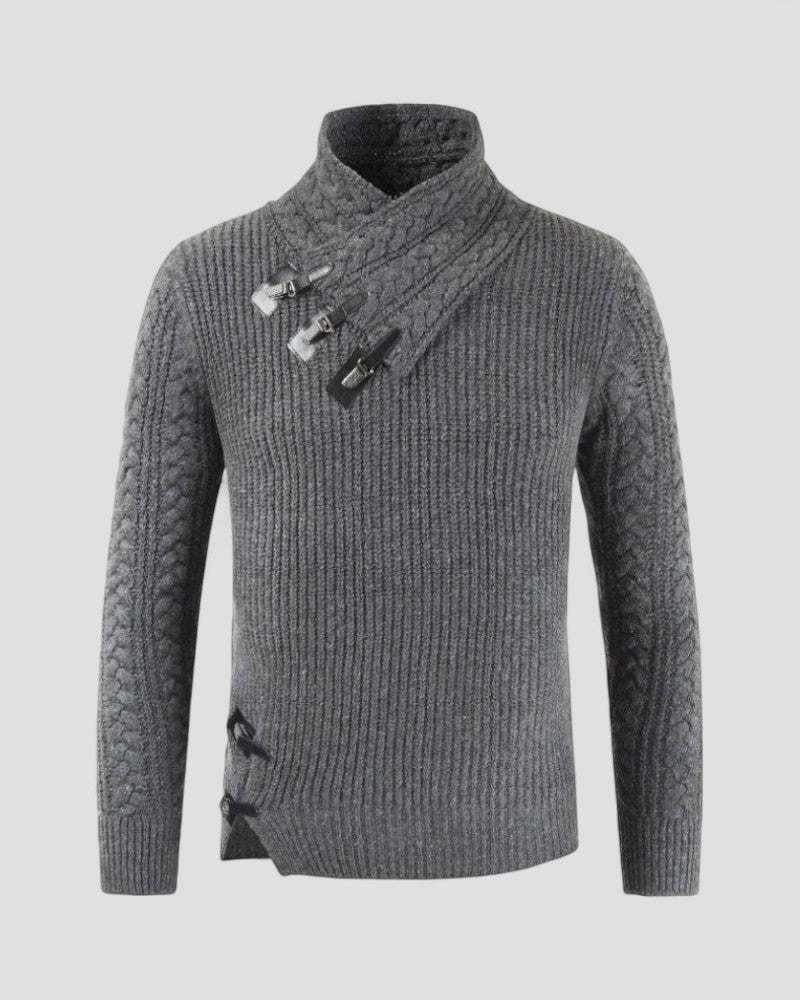 Elarova | Herren-Winterpullover mit Schnallendetail
