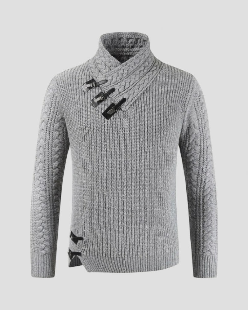 Elarova | Herren-Winterpullover mit Schnallendetail