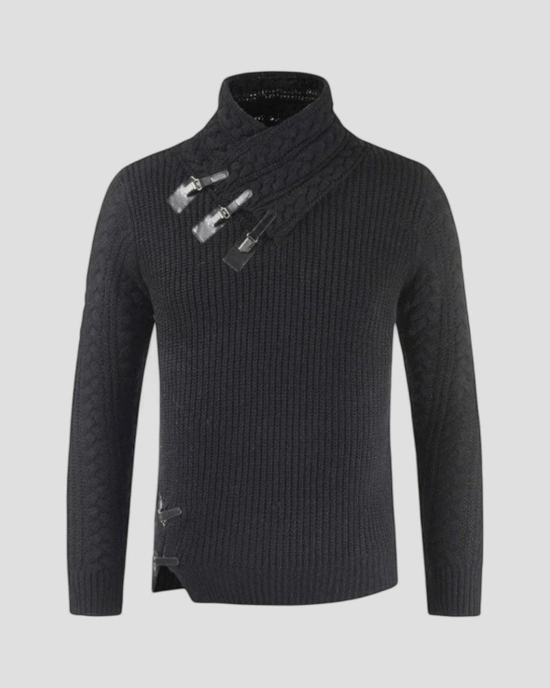 Elarova | Herren-Winterpullover mit Schnallendetail