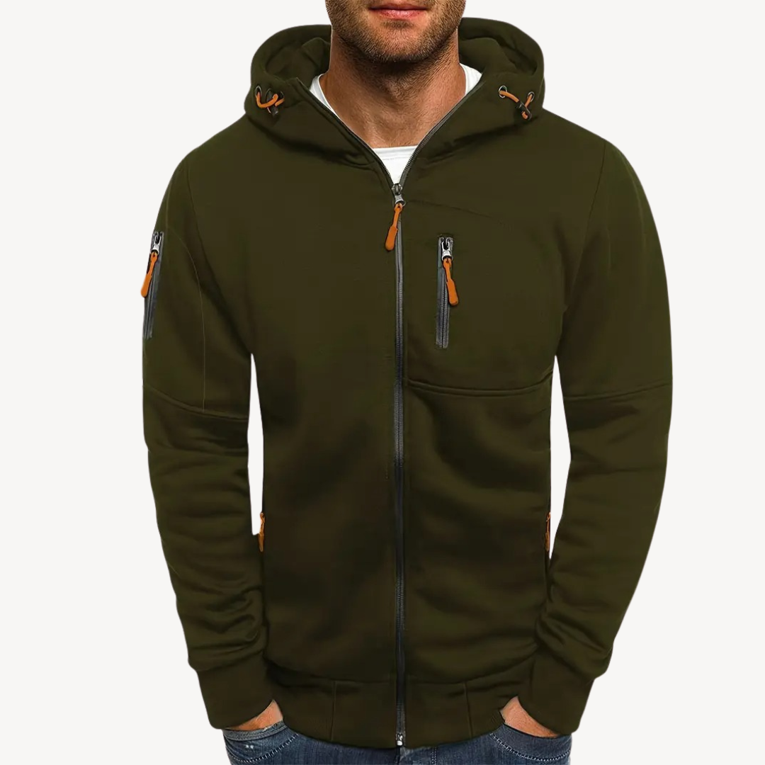 Elarova | Herren Zip Hoodie Baumwollfleece
