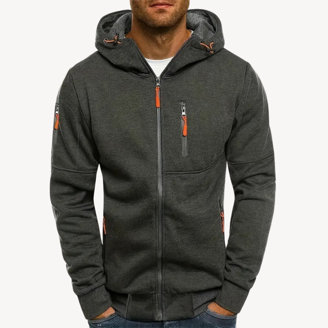 Elarova | Herren Zip Hoodie Baumwollfleece