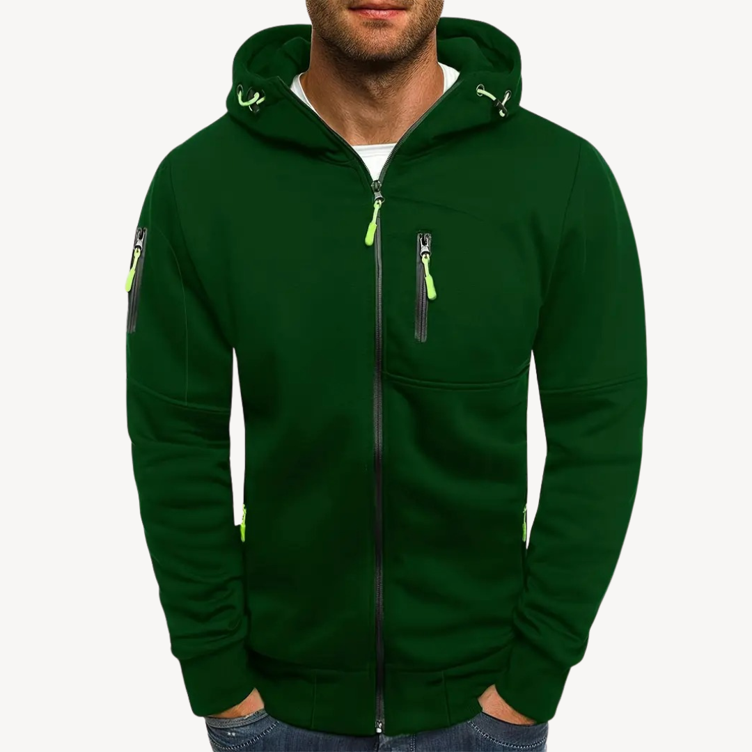 Elarova | Herren Zip Hoodie Baumwollfleece