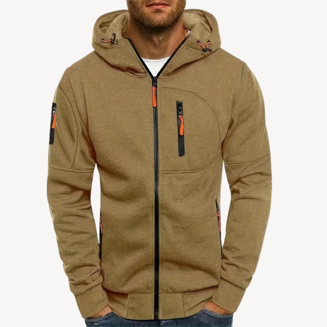 Elarova | Herren Zip Hoodie Baumwollfleece