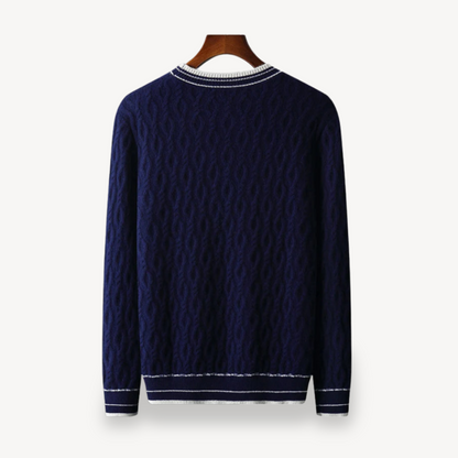 Elarova | Herren-Zopfmusterpullover aus Merinowolle