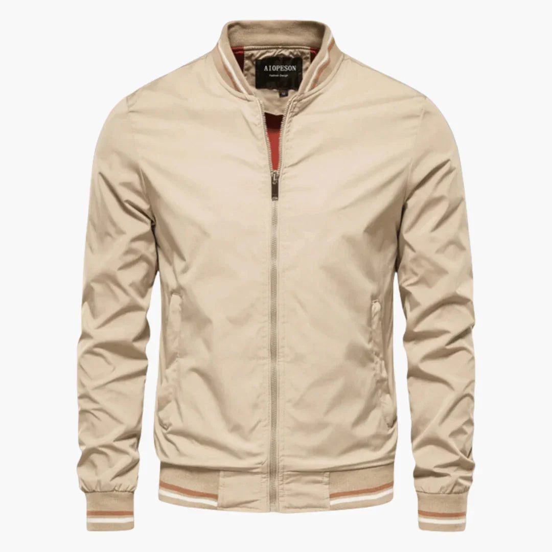 Elarova | Herren jacke mit Reißverschluss und geripptem Saum