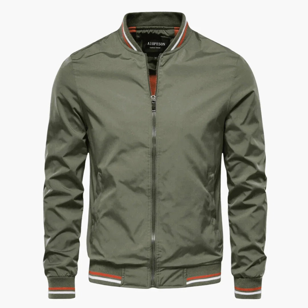 Elarova | Herren jacke mit Reißverschluss und geripptem Saum