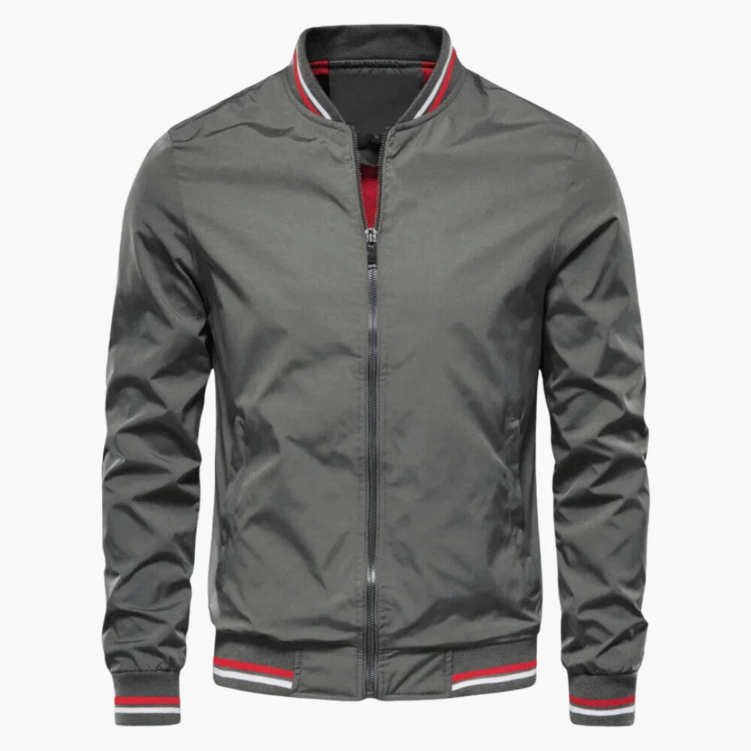 Elarova | Herren jacke mit Reißverschluss und geripptem Saum