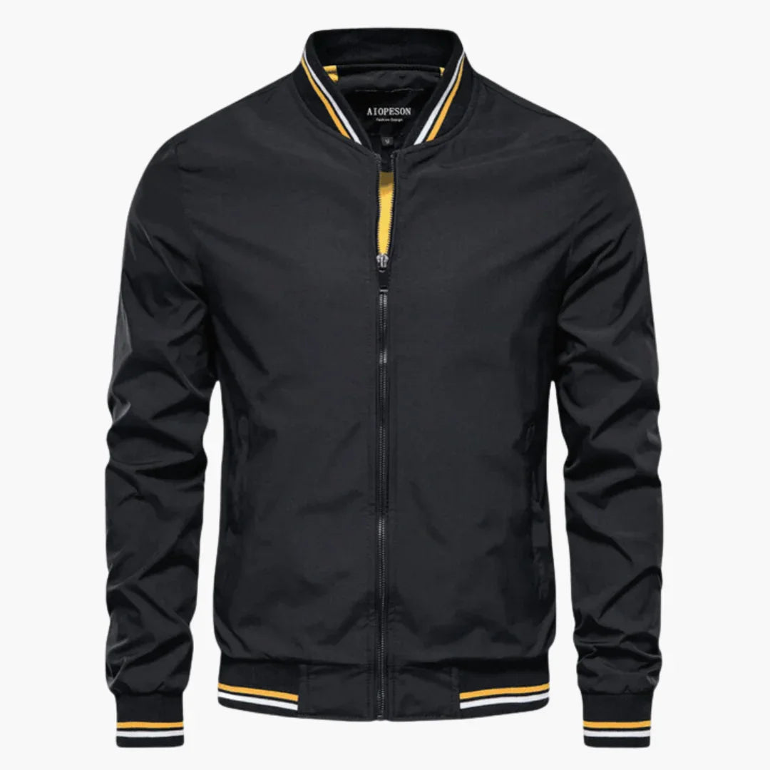 Elarova | Herren jacke mit Reißverschluss und geripptem Saum