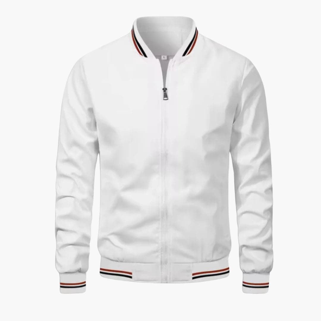 Elarova | Herren jacke mit Reißverschluss und geripptem Saum