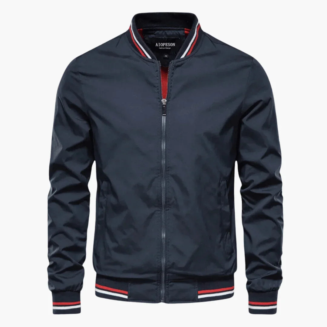 Elarova | Herren jacke mit Reißverschluss und geripptem Saum