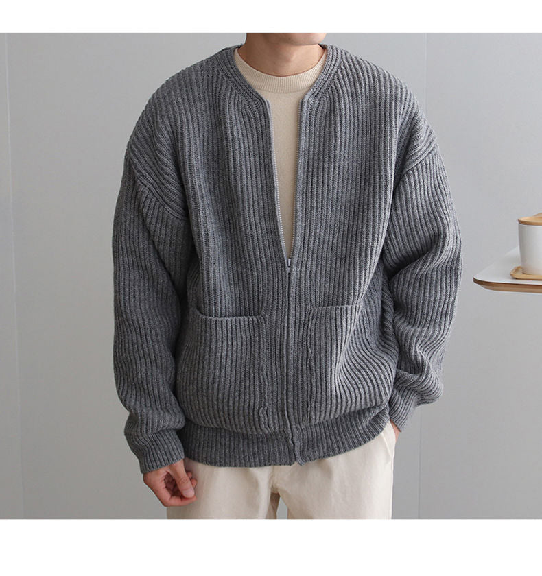 Elarova | Herren strickjacke mit Reißverschluss