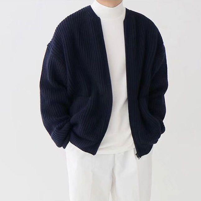 Elarova | Herren strickjacke mit Reißverschluss