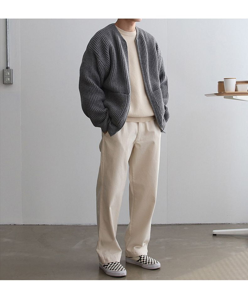 Elarova | Herren strickjacke mit Reißverschluss