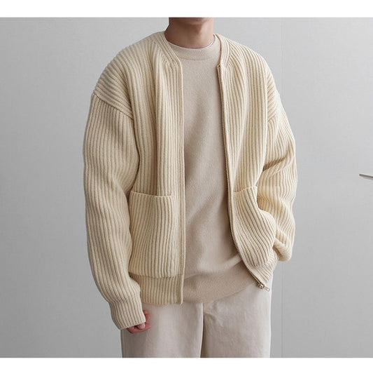 Elarova | Herren strickjacke mit Reißverschluss