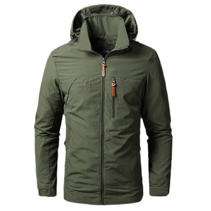 Elarova | Herrenjacke Wasserdichte Kapuzenjacke | Windbreaker Elastischer Mantel für Männer