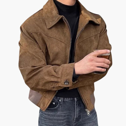 Elarova | Herrenjacke mit Hemdkragen und Reißverschluss