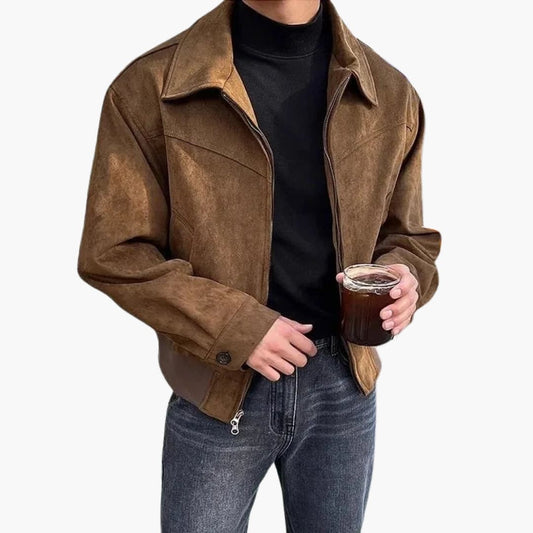 Elarova | Herrenjacke mit Hemdkragen und Reißverschluss