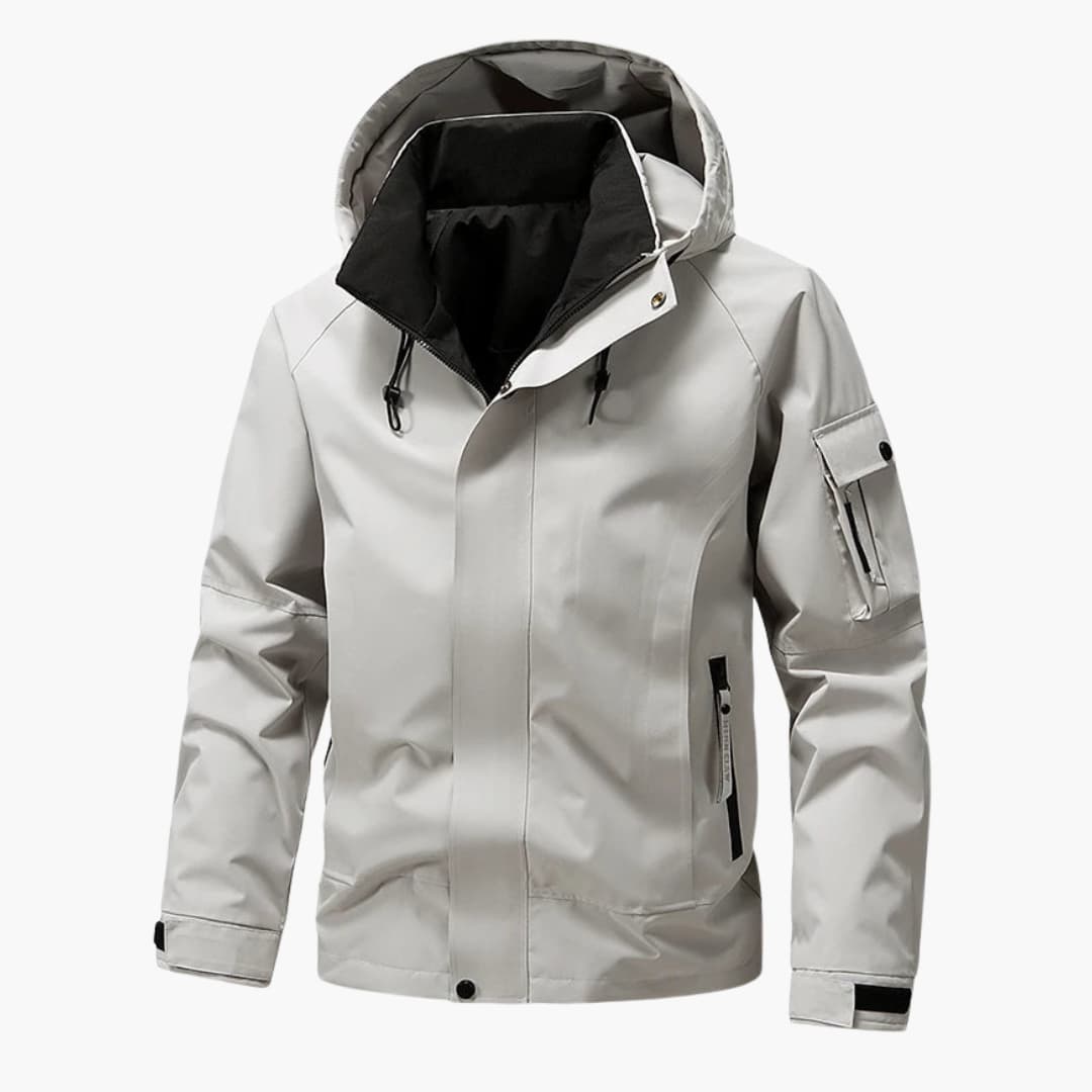 Elarova | Herrenjacke mit Kapuze Frontreißverschluss und Seitentaschen