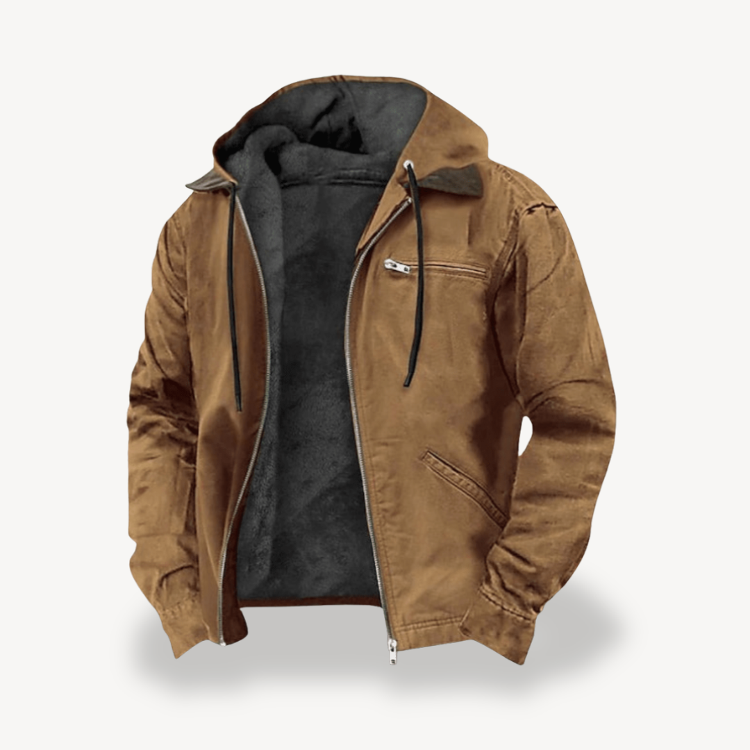 Elarova | Herrenjacke mit Kapuze und Fleecefutter