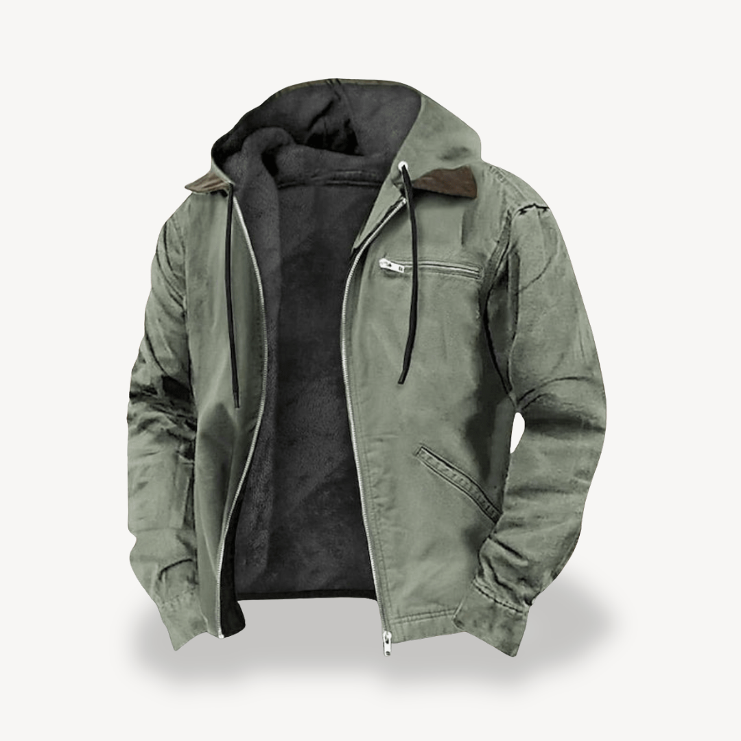 Elarova | Herrenjacke mit Kapuze und Fleecefutter