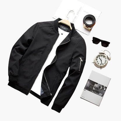 Elarova | Herrenjacke mit Reißverschluss und Rippenbündchen