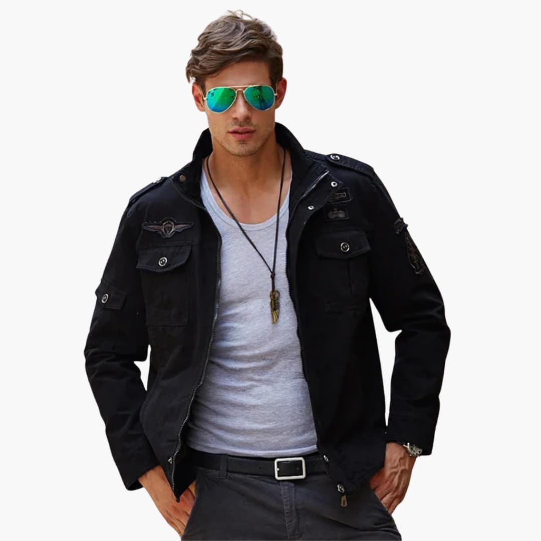 Elarova | Herrenjacke mit Stehkragen und mehreren Taschen