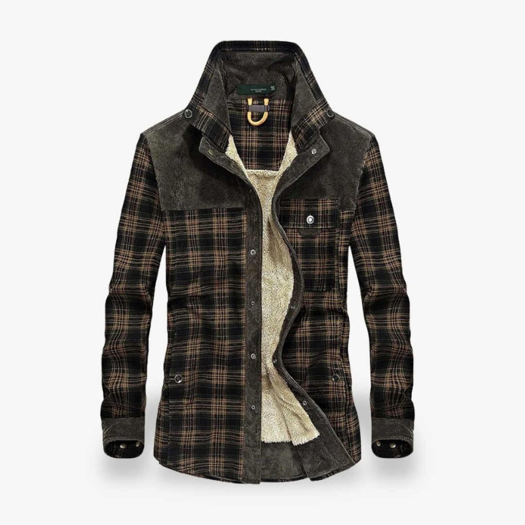 Elarova | Herrenjacke mit kariertem Fleecefutter