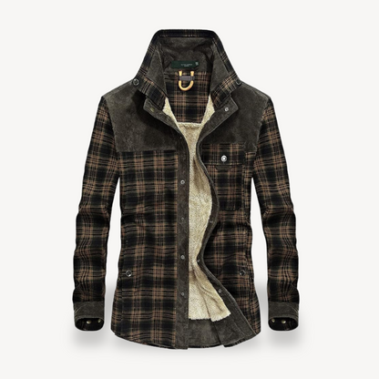 Elarova | Herrenjacke mit kariertem Fleecefutter
