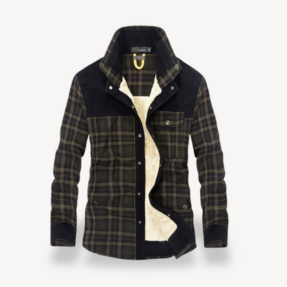 Elarova | Herrenjacke mit kariertem Fleecefutter
