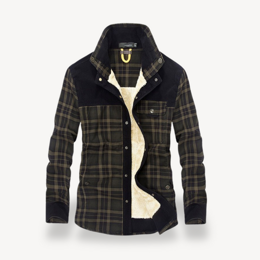 Elarova | Herrenjacke mit kariertem Fleecefutter