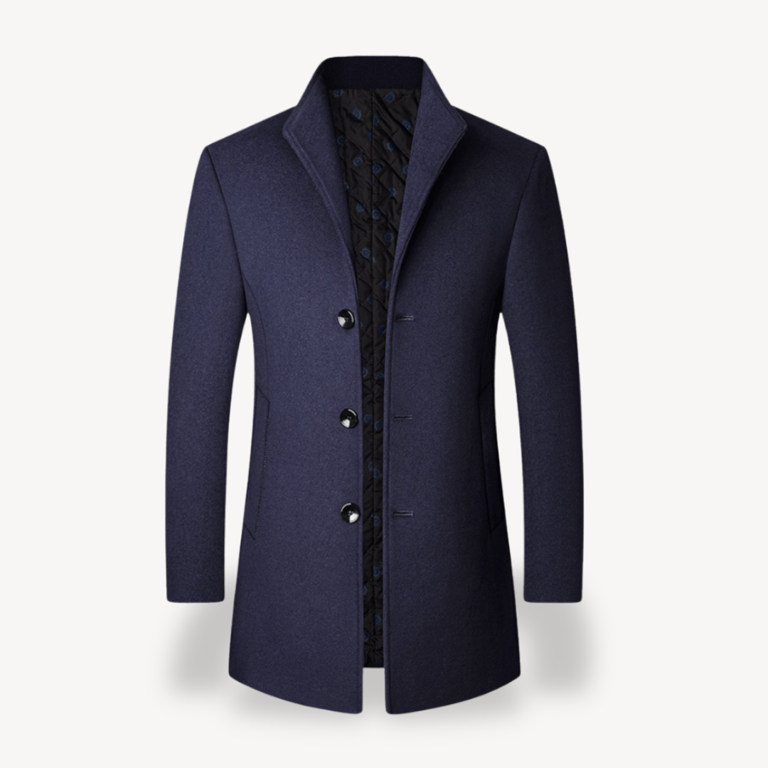 Elarova | Herrenmantel aus grauer Wollmischung, formelle Jacke