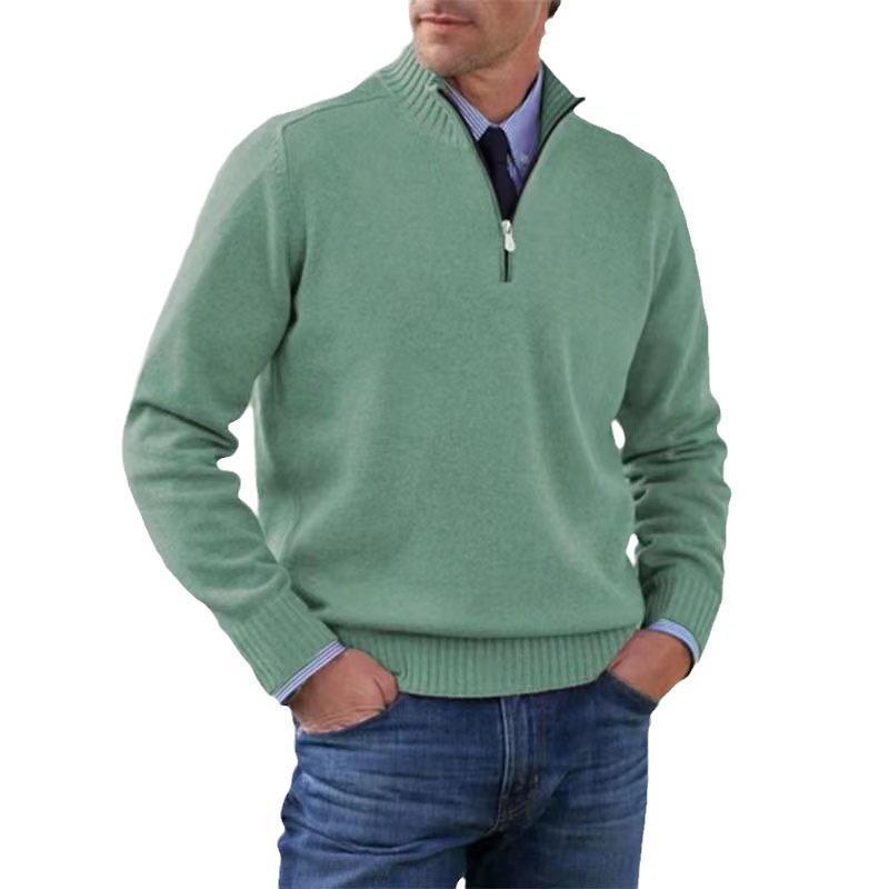 Elarova | Herrenpullover Mit Halbem Reißverschluss
