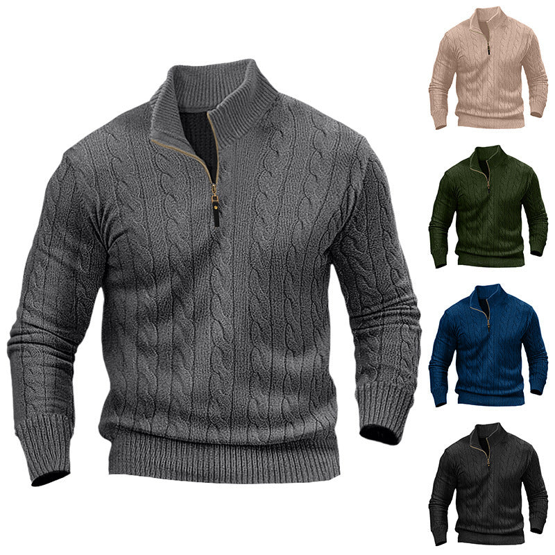 Elarova | Herrenpullover mit Reißverschluss