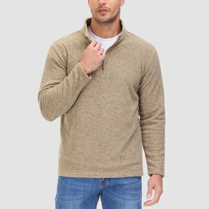 Elarova | Herrenpullover mit Viertelreißverschluss