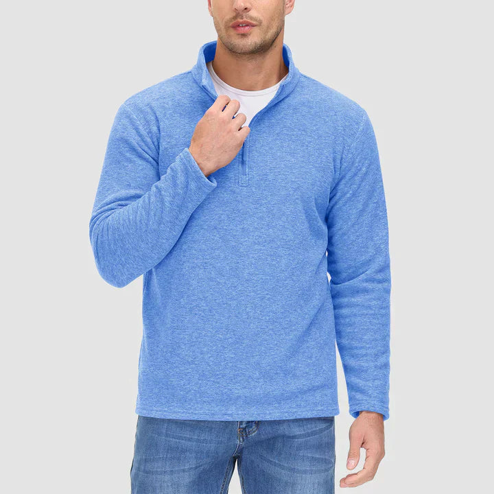 Elarova | Herrenpullover mit Viertelreißverschluss