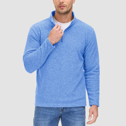 Elarova | Herrenpullover mit Viertelreißverschluss