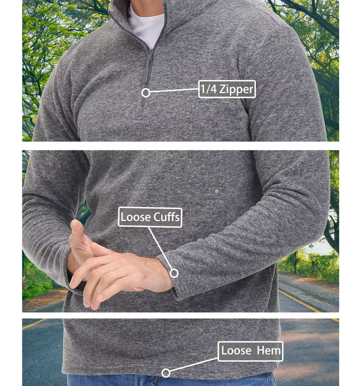 Elarova | Herrenpullover mit Viertelreißverschluss