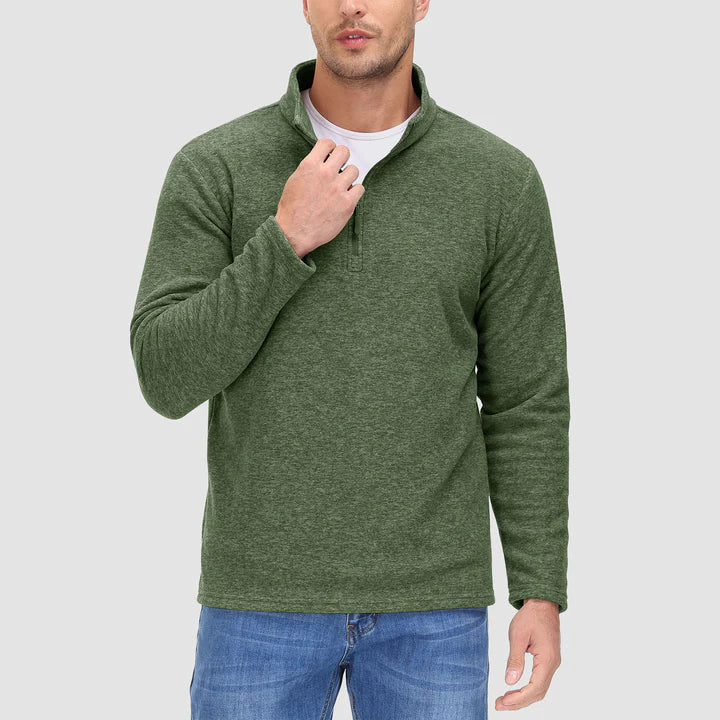 Elarova | Herrenpullover mit Viertelreißverschluss