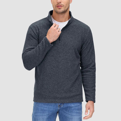 Elarova | Herrenpullover mit Viertelreißverschluss
