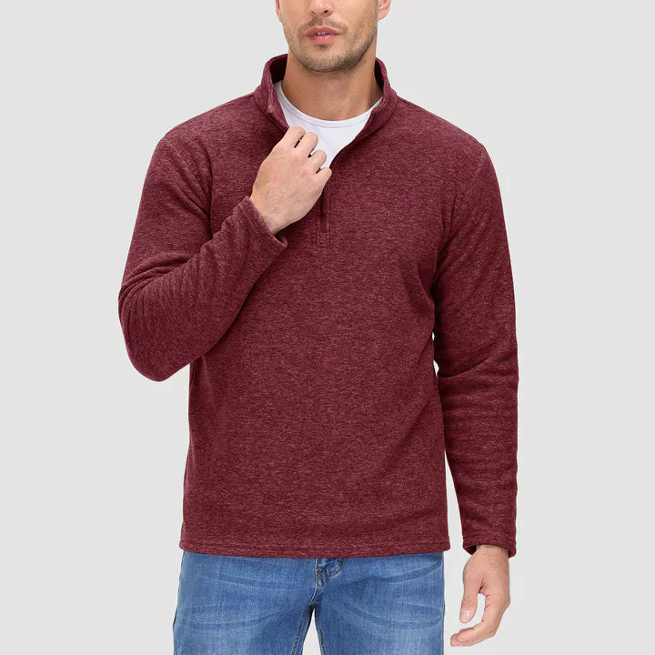 Elarova | Herrenpullover mit Viertelreißverschluss