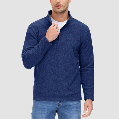Elarova | Herrenpullover mit Viertelreißverschluss