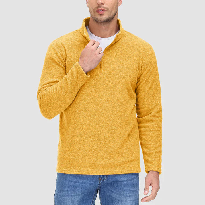 Elarova | Herrenpullover mit Viertelreißverschluss