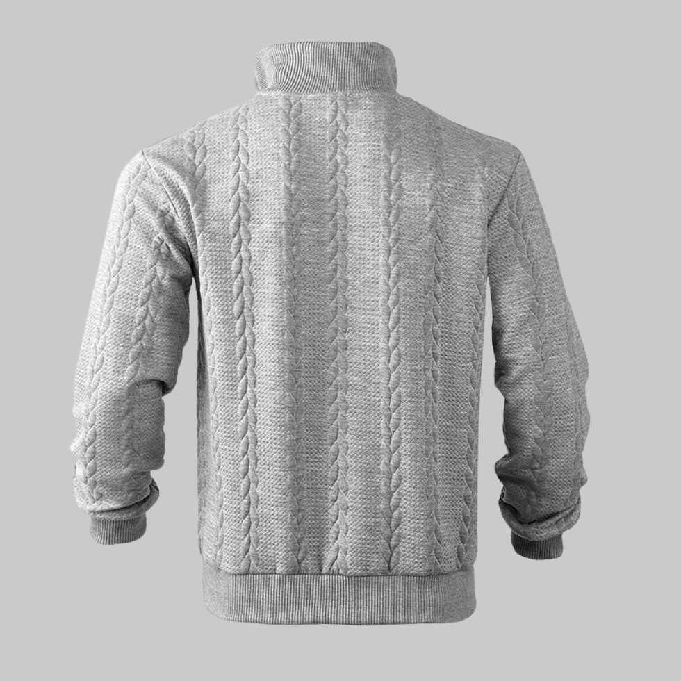 Elarova | Herrenpullover mit halbem Reißverschluss