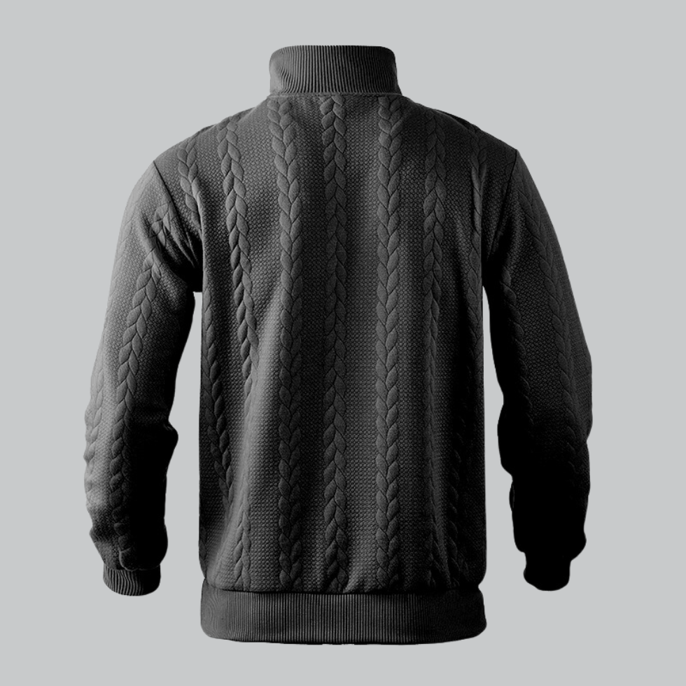 Elarova | Herrenpullover mit halbem Reißverschluss