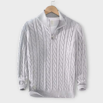 Elarova | Herrenpullover mit strukturiertem Halfzip